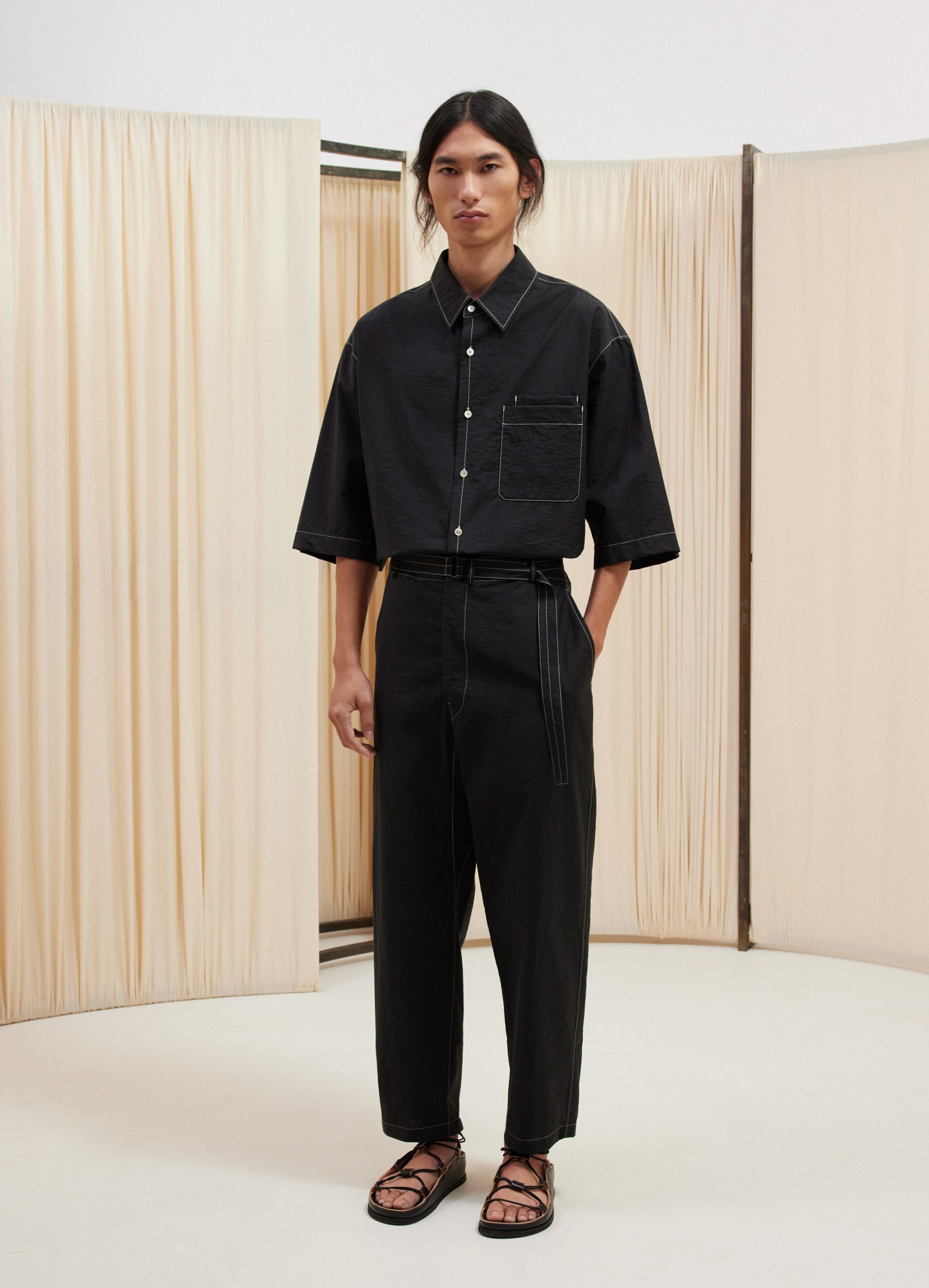 BELTED CARROT PANTS