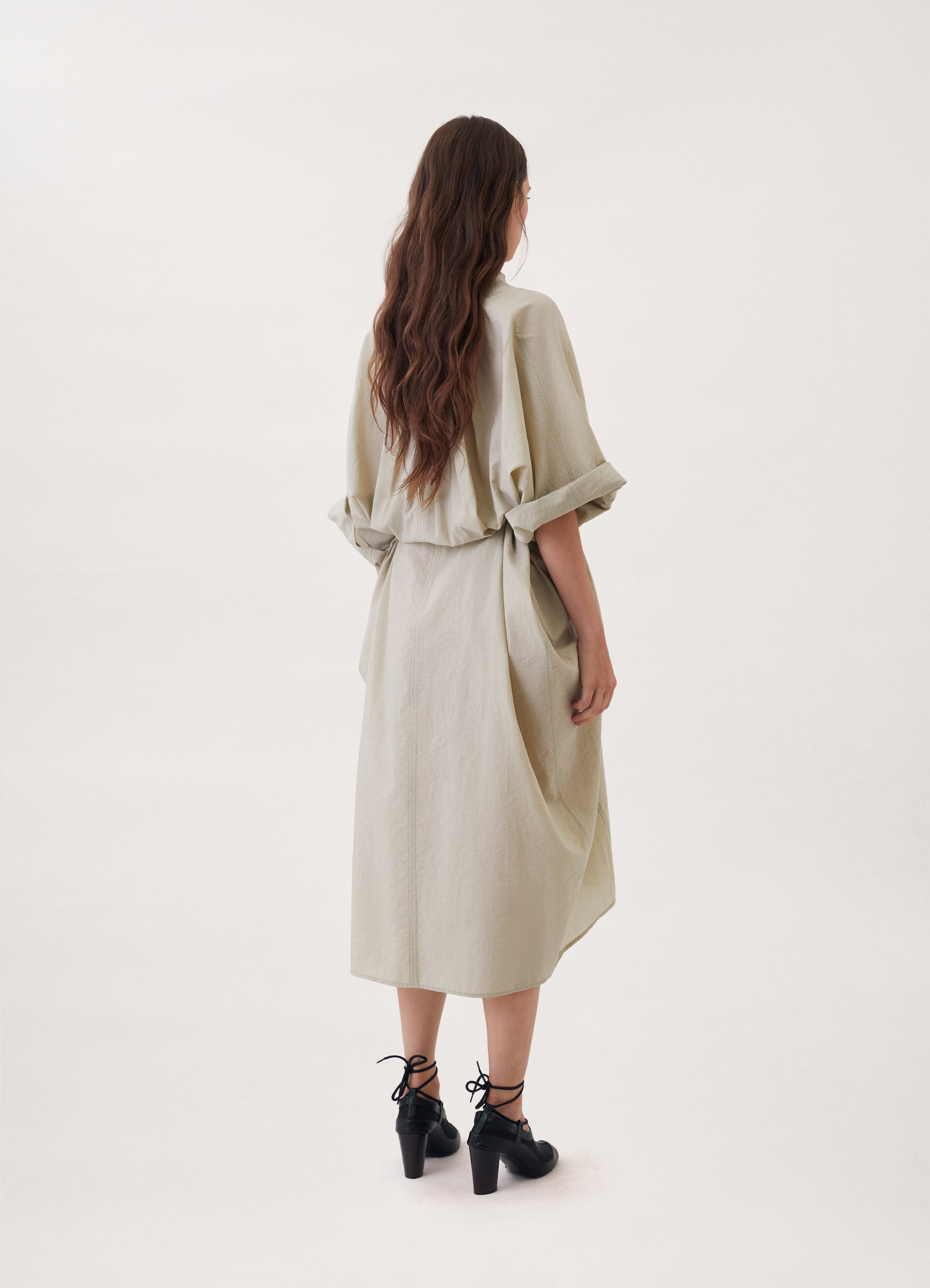 PLEATED SHIRT DRESS