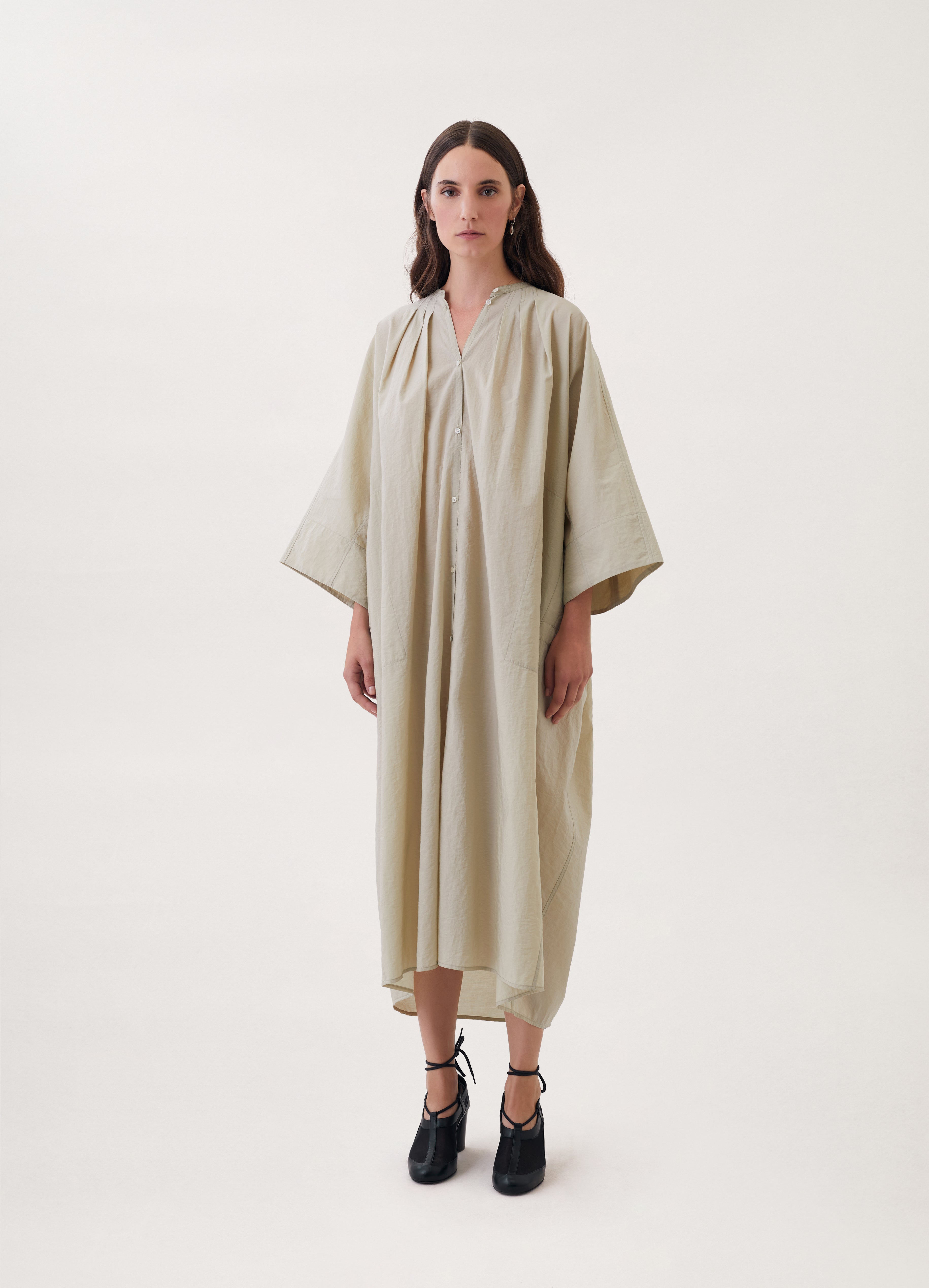 PLEATED SHIRT DRESS