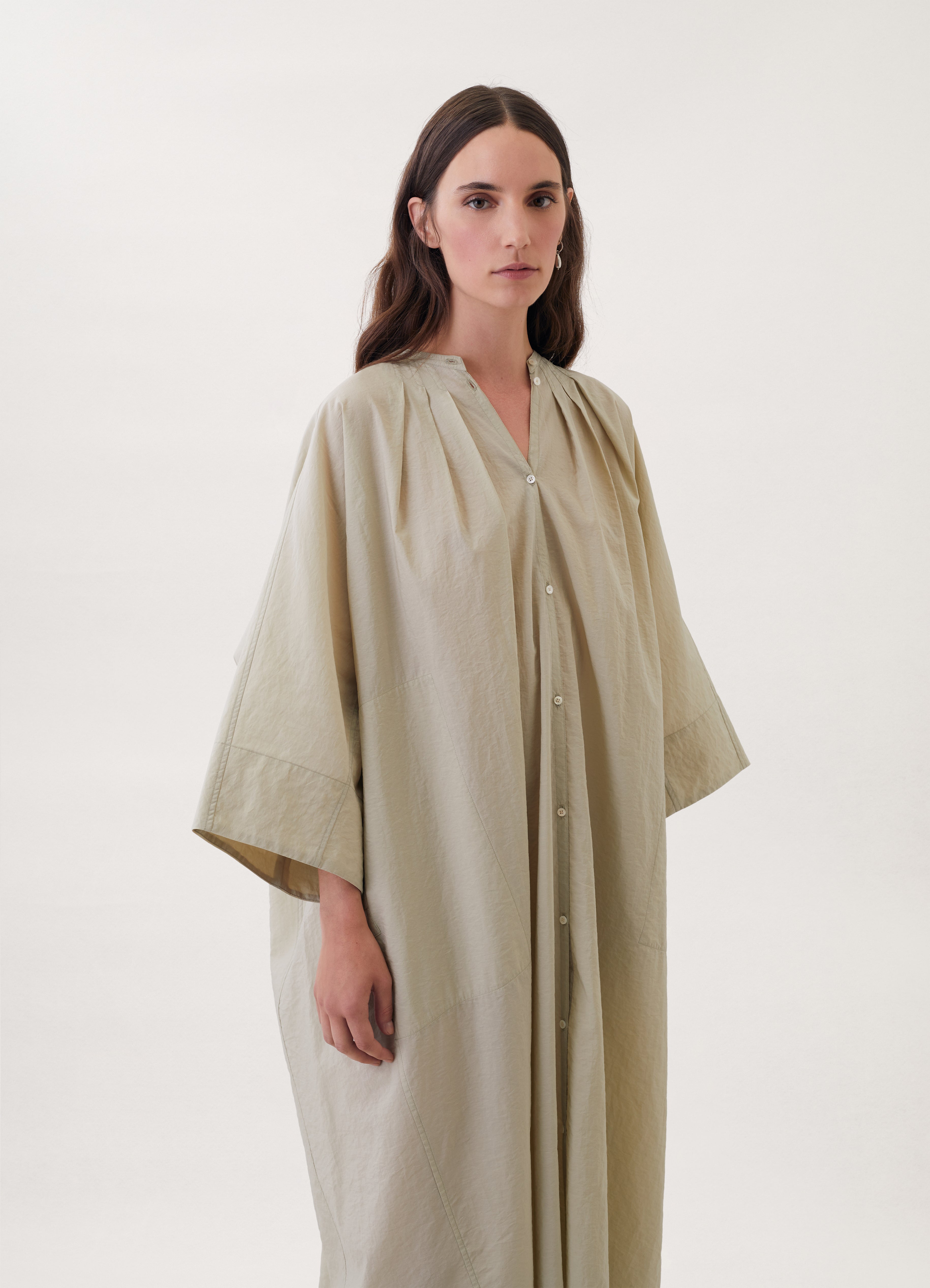 PLEATED SHIRT DRESS