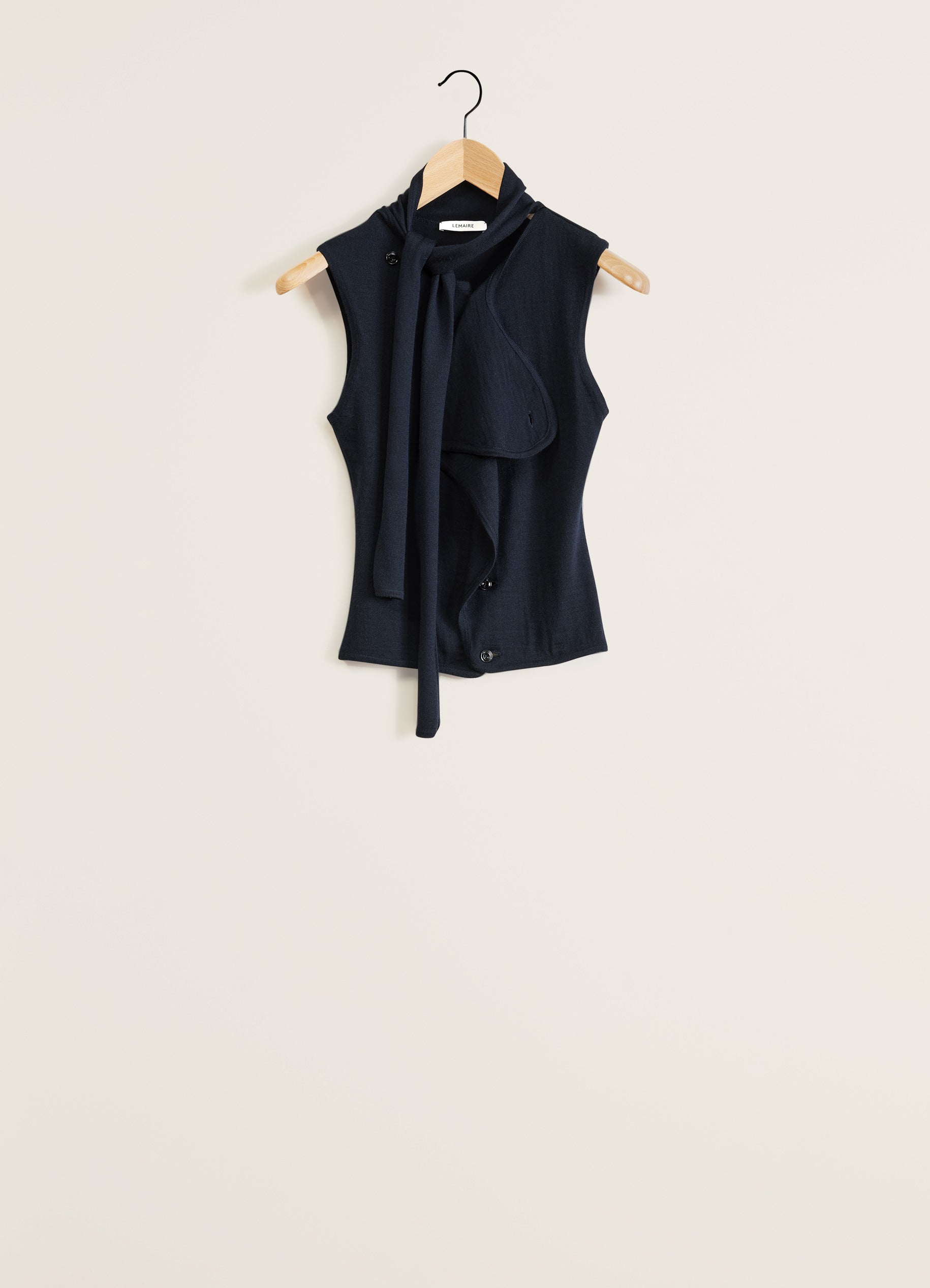 ASYMMETRICAL SLEEVELESS CARDIGAN