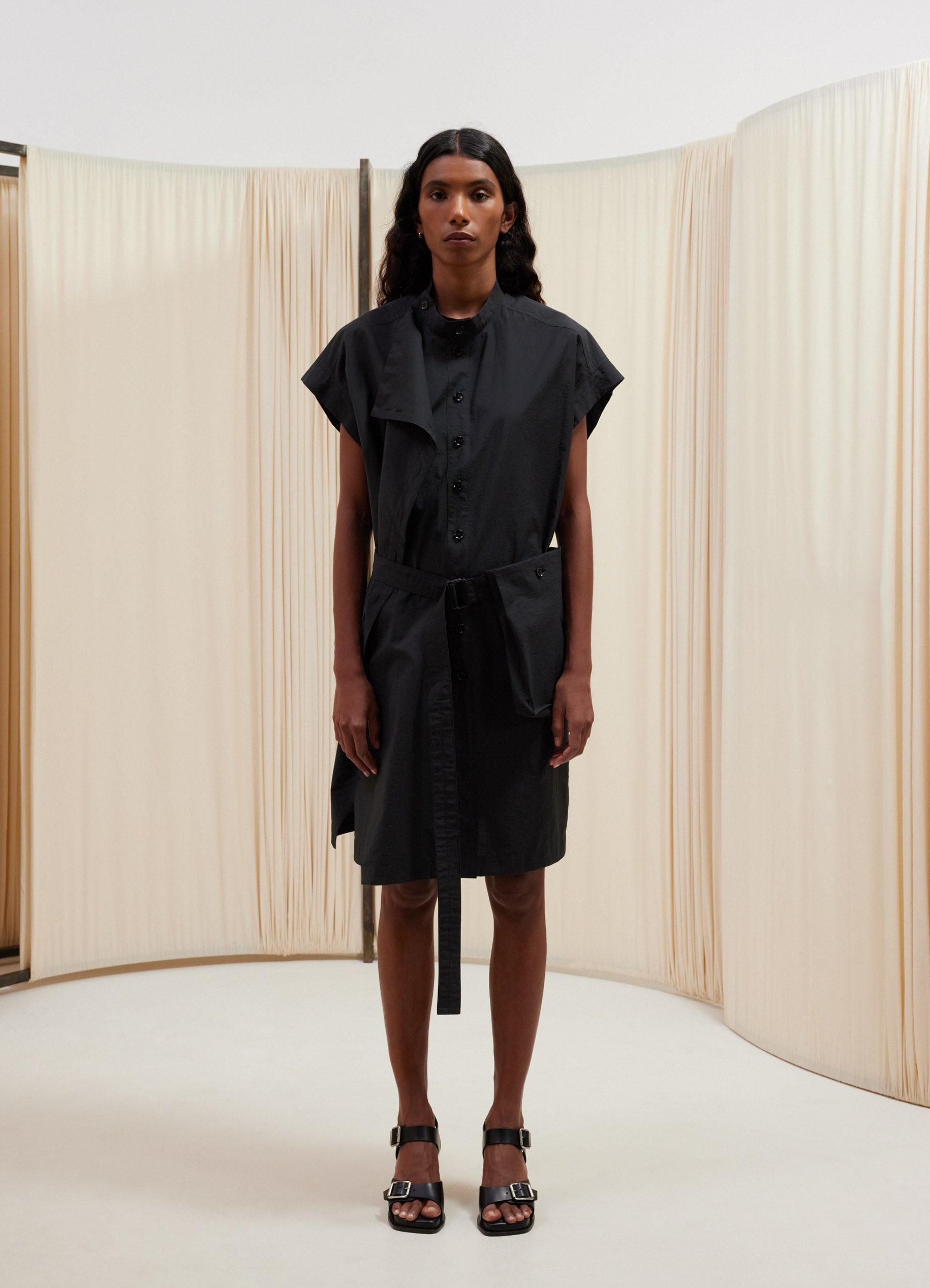 ASYMMETRICAL SLEEVELESS DRESS