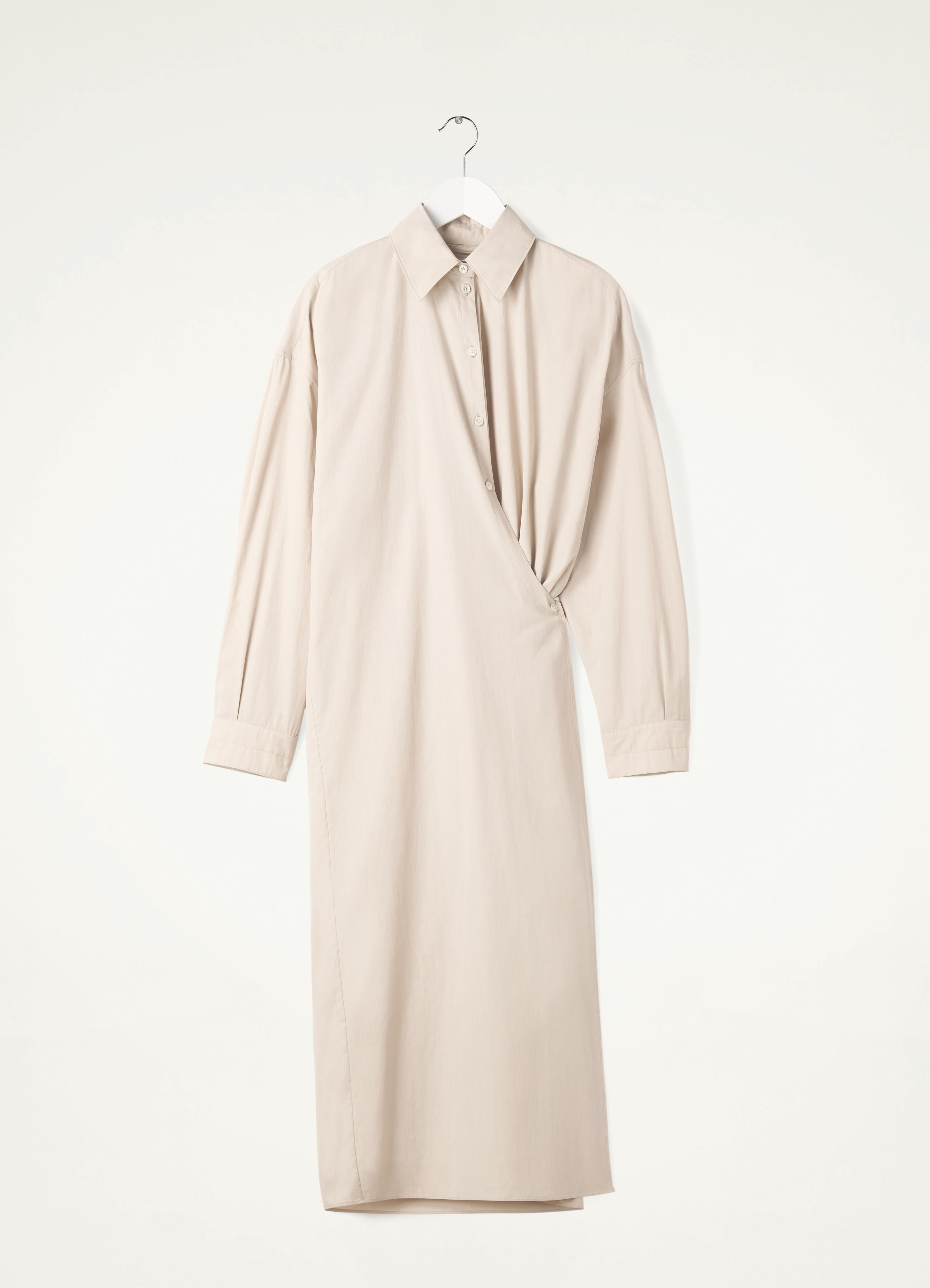 STRAIGHT COLLAR TWISTED DRESS