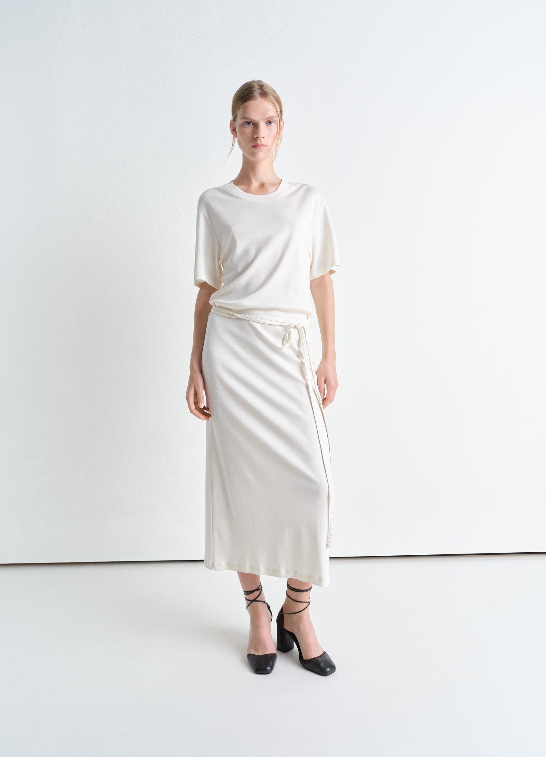 BELTED RIB T-SHIRT DRESS