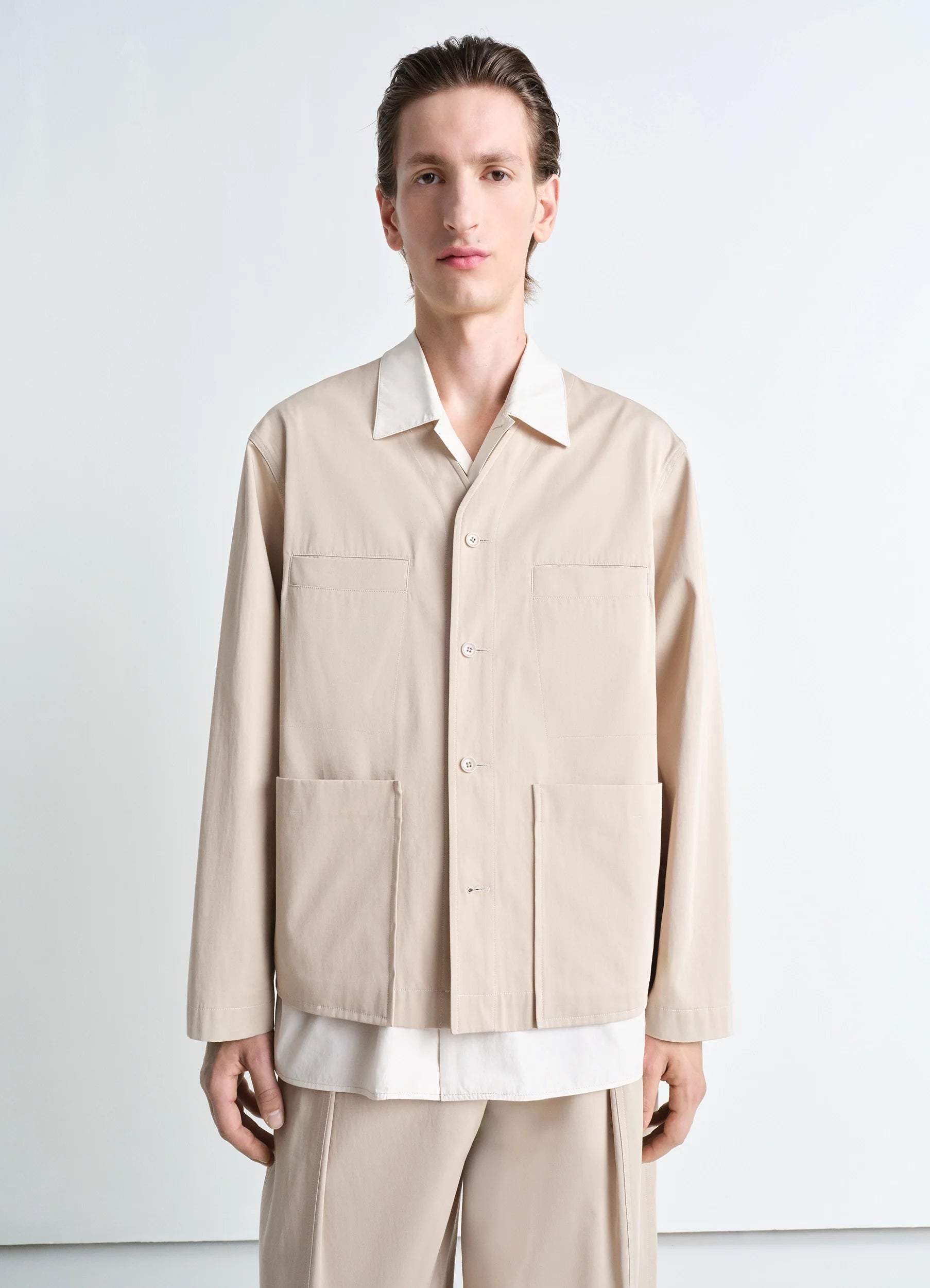 COLLARLESS OVERSHIRT